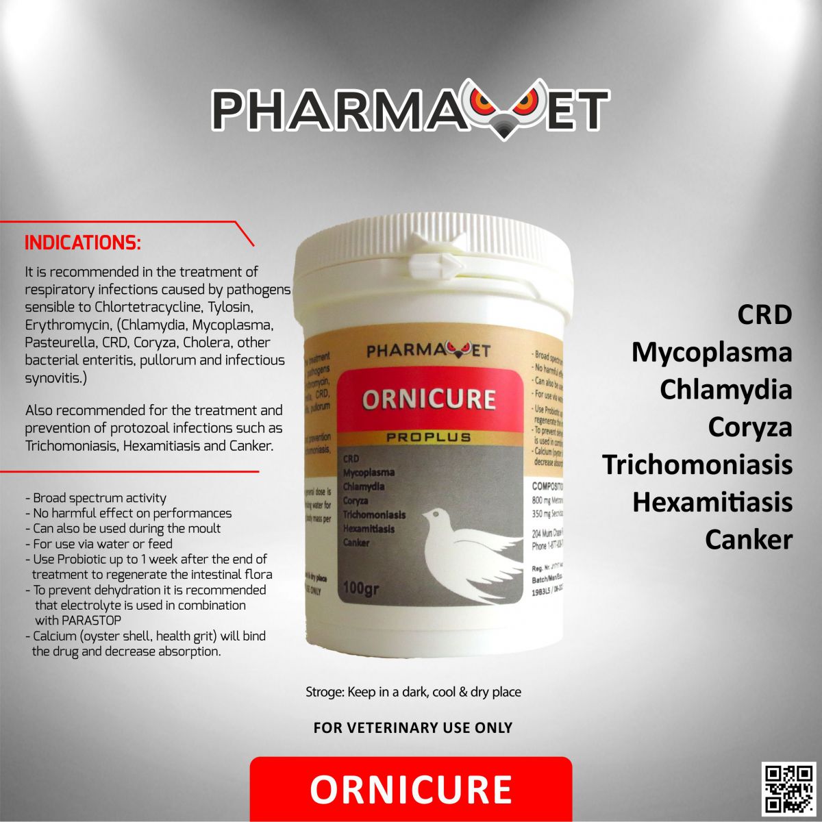 PHARMAVET ORNİCURE PROPLUS  100gr PREMIKS 